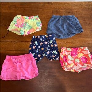 12-18 months shorts bundle- Pink, Blue, Floral, and Citrus
